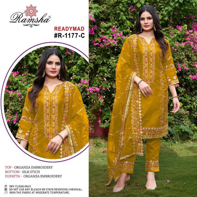 R 1177 Nx By Ramsha Organza Pakistani Readymade Suits Wholesalers In Delhi
